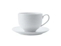 White Basics Diamonds Tea Cup & Saucer 220ML