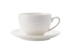 White Basics Diamonds Demi Cup & Saucer 90ML -The Galley store dv0029 1