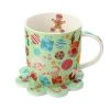 Kasey Rainbow Sparkly Season Mug 350ML & Coaster Set Light Green Gift Boxed -The Galley store dx1300