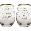 Celebrations Stemless Glass 500ML Set Of 2 Full Of Christmas Spirit(s)/Eat, Drink & Be Merry 2 Celebrations Stemless Glass 500ML Set Of 2 Full Of Christmas Spirit(s)/Eat, Drink & Be Merry -The Galley store fk0010