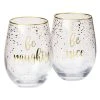 Celebrations Stemless Glass 500ML Set Of 2 Naughty Nice Gift Boxed -The Galley store fk0019