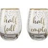 Celebrations Stemless Glass 500ML Set Of 2 Full Empty Gift Boxed -The Galley store fk0028