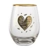 The Letterettes Stemless Glass 500ML Heart Gift Boxed -The Galley store fk0033