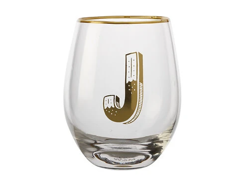 The Letterettes Stemless Glass 500ML J Gift Boxed"" 3 The Letterettes Stemless Glass 500ML J Gift Boxed""
