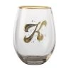 The Letterettes Stemless Glass 500ML K Gift Boxed"" -The Galley store fk0044