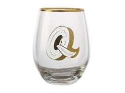 The Letterettes Stemless Glass 500ML Q Gift Boxed""
