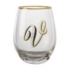 The Letterettes Stemless Glass 500ML V Gift Boxed"" -The Galley store fk0055