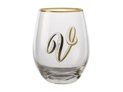 The Letterettes Stemless Glass 500ML V Gift Boxed""