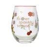 Kasey Rainbow Sparkly Season Stemless Glass 500ML Pink Gift Boxed