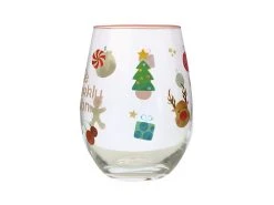 Kasey Rainbow Sparkly Season Stemless Glass 500ML Pink Gift Boxed -The Galley store fk0077 a1