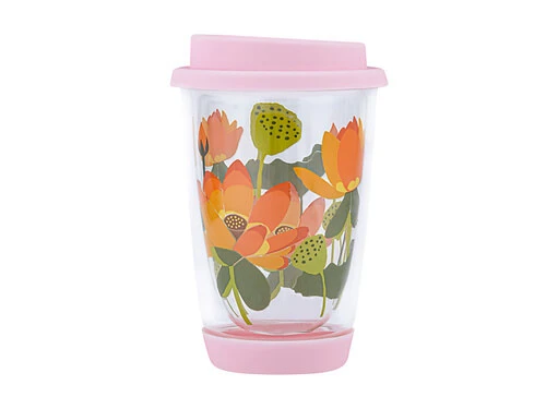 Royal Botanic Gardens Victoria Lotus Double Wall Glass Mug 380ML Pink Gift Boxed 3 Royal Botanic Gardens Victoria Lotus Double Wall Glass Mug 380ML Pink Gift Boxed