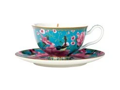 Teas & C's Silk Road Footed Cup & Saucer 200ML Aqua Gift Boxed
