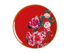 Teas & C's Silk Road Coupe Plate 19.5cm Cherry Red Gift Boxed -The Galley store hv0165 2