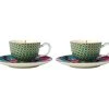 Teas & C's Silk Road Demi Cup & Saucer 85ML Set Of 2 Aqua Gift Boxed 1 Teas & C's Silk Road Demi Cup & Saucer 85ML Set Of 2 Aqua Gift Boxed -The Galley store hv0168