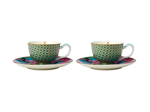 Teas & C's Silk Road Demi Cup & Saucer 85ML Set Of 2 Aqua Gift Boxed 3 Teas & C's Silk Road Demi Cup & Saucer 85ML Set Of 2 Aqua Gift Boxed