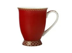 Teas & C's Classic Footed Mug 300ML Cherry Red Gift Boxed
