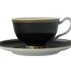 Teas & C's Classic Footed Cup & Saucer 200ML Black Gift Boxed 2 Teas & C's Classic Footed Cup & Saucer 200ML Black Gift Boxed -The Galley store hv0269