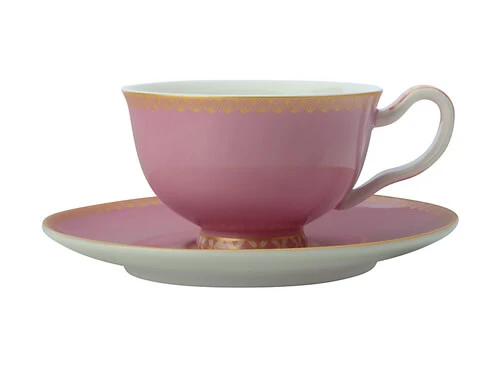 Teas & C's Classic Footed Cup & Saucer 200ML Hot Pink Gift Boxed 3 Teas & C's Classic Footed Cup & Saucer 200ML Hot Pink Gift Boxed