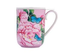 Gabby Malpas Posey Mug With Infuser 340ML Cabbage Roses Gift Boxed -The Galley store hv0319 a1