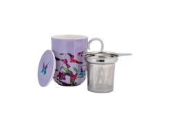 Gabby Malpas Posey Mug With Infuser 340ML Perennial Penstemons Gift Boxed