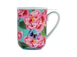 Gabby Malpas Posey Mug With Infuser 340ML Camellia Dreams Gift Boxed -The Galley store hv0322 a1