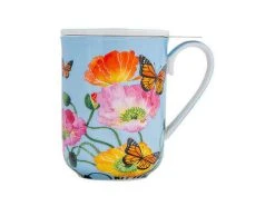 Gabby Malpas Posey Mug With Infuser 340ML Field Of Poppies Gift Boxed -The Galley store hv0324 a1