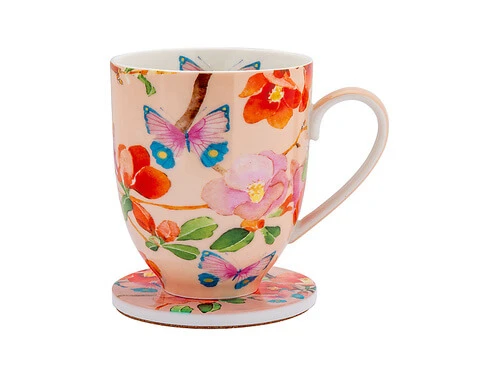 Gabby Malpas Posey Mug & Coaster Set Japonica Joy Gift Boxed 3 Gabby Malpas Posey Mug & Coaster Set Japonica Joy Gift Boxed