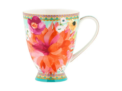 Teas & C's Dahlia Daze Footed Mug 300ML Sky Gift Boxed 3 Teas & C's Dahlia Daze Footed Mug 300ML Sky Gift Boxed