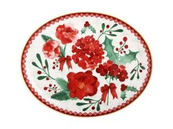 Mistletoe Oval Platter 38x30cm Gift Boxed