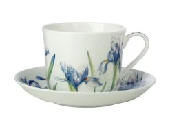 Katherine Castle Floriade Breakfast Cup & Saucer 480ML Irises Gift Boxed