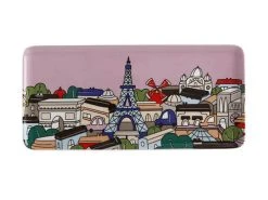 Megan McKean Cities Rectangular Plate 25x12cm Paris Gift Boxed -The Galley store kl0044 2