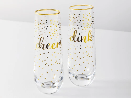 Celebrations Stemless Flute 300ML Set Of 2 Cheers Clink Gift Boxed 4 Celebrations Stemless Flute 300ML Set Of 2 Cheers Clink Gift Boxed - Image 2