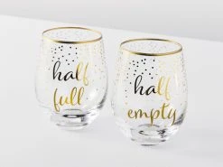 Celebrations Stemless Glass 500ML Set Of 2 Full Empty Gift Boxed 5 Celebrations Stemless Glass 500ML Set Of 2 Full Empty Gift Boxed -The Galley store ss22 website maxwell williams celebrations halffull