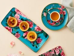 Teas & C's Silk Road Coupe Plate 19.5cm Aqua Gift Boxed -The Galley store teas cs silk road platter cup saucer aqua 1