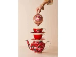Teas & C's Silk Road Demi Cup & Saucer 85ML Set Of 2 Cherry Red Gift Boxed -The Galley store teas cs silk road teaware